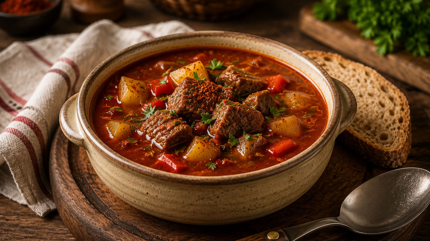 Hausgemachte Gulaschsuppe